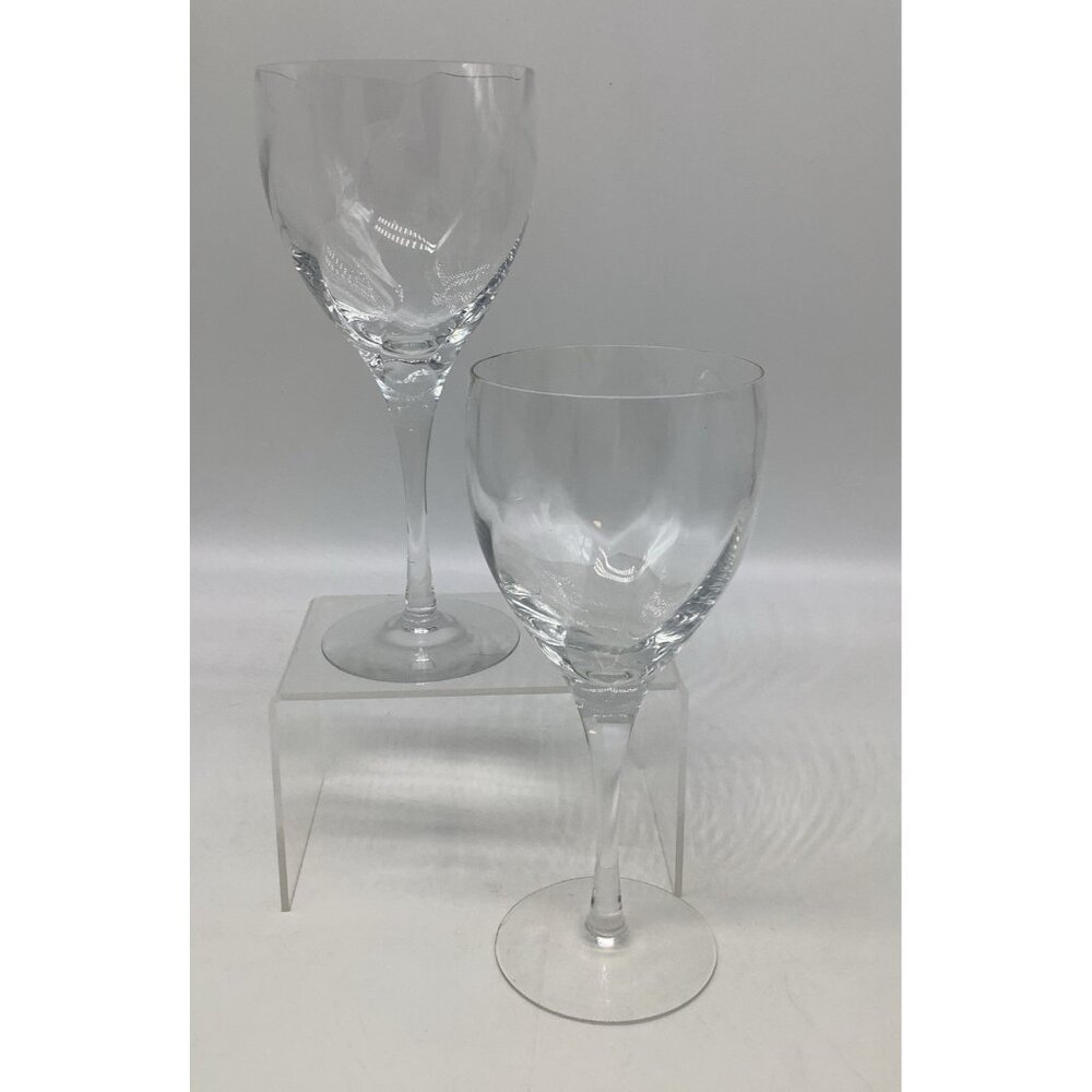 Kosta Boda Bertil Vallien Chateau Optic Swirl Sweden 7 Oz Blown Glass Set